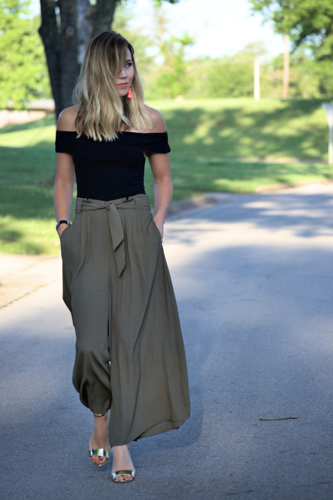 Olive Pants Styled 2 Ways: Look 1 - Bourbon Blonde